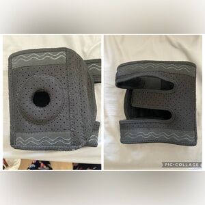 Adjustable Black Knee Support Braces with Vent Hole